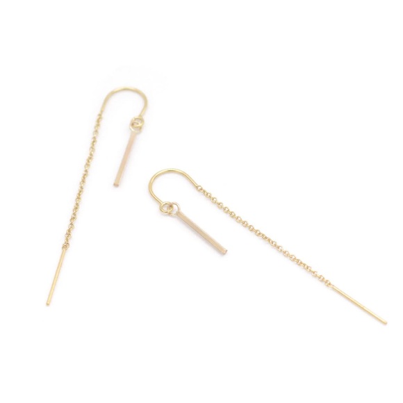 14K Gold Fill Threader Earrings from Favor Jewelry Dainty Feminine NWT - Picture 2 of 6